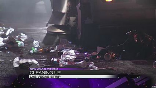 WWW-Crews Clean Las Vegas Strip Fremont Street Directly After NYE Parties