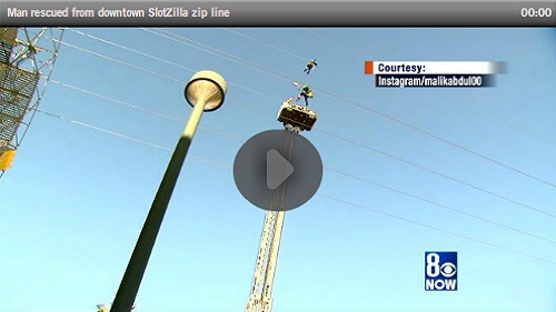 WWW-Man Rescued From Downtown SlotZilla Zip Line